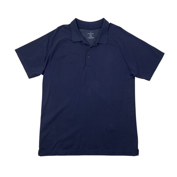 Fabletics Shirt Mens XL Extra Large Navy Blue Nylon Blend Performance Golf Polo - Picture 1 of 8